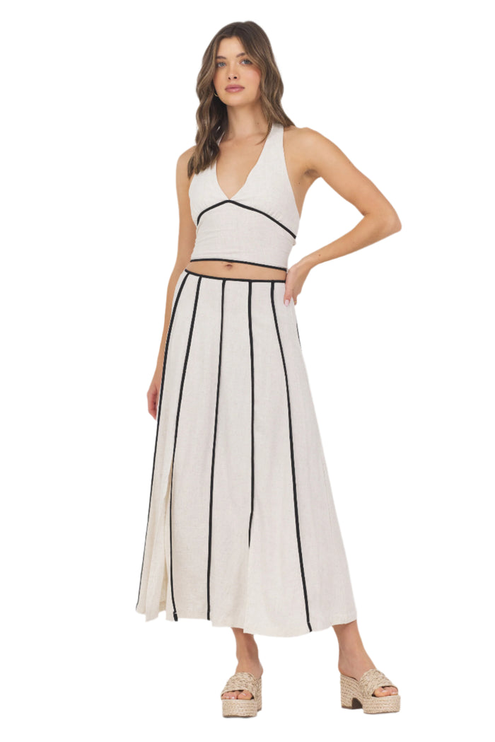 Earthy Sand Linen Blend Halter Top-FINAL SALE