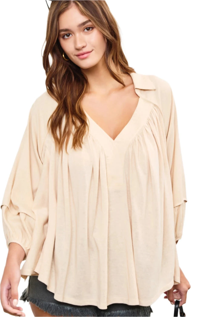 Deep V Neck Blouse