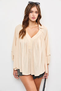 Deep V Neck Blouse