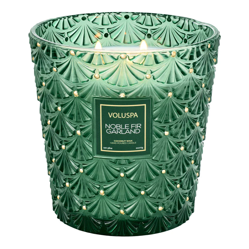 Noble Fir Garland 3W Hearth Candle