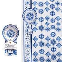Moroccan Blue Spoon Rest and Cotton Tea Towel Gift Set