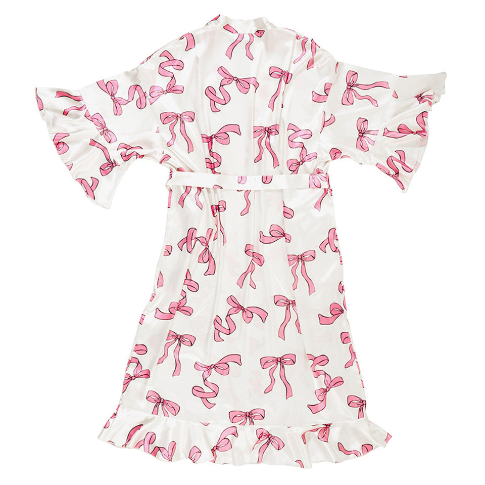 Ruffle Satin Robe
