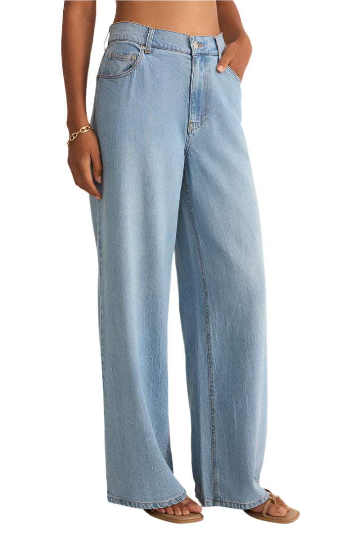 Mia Loose Wide Leg Denim Pant Light Vintage Indigo