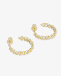 Pave Julian Chain Hoops 1"