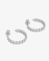 Pave Julian Chain Hoops 1"