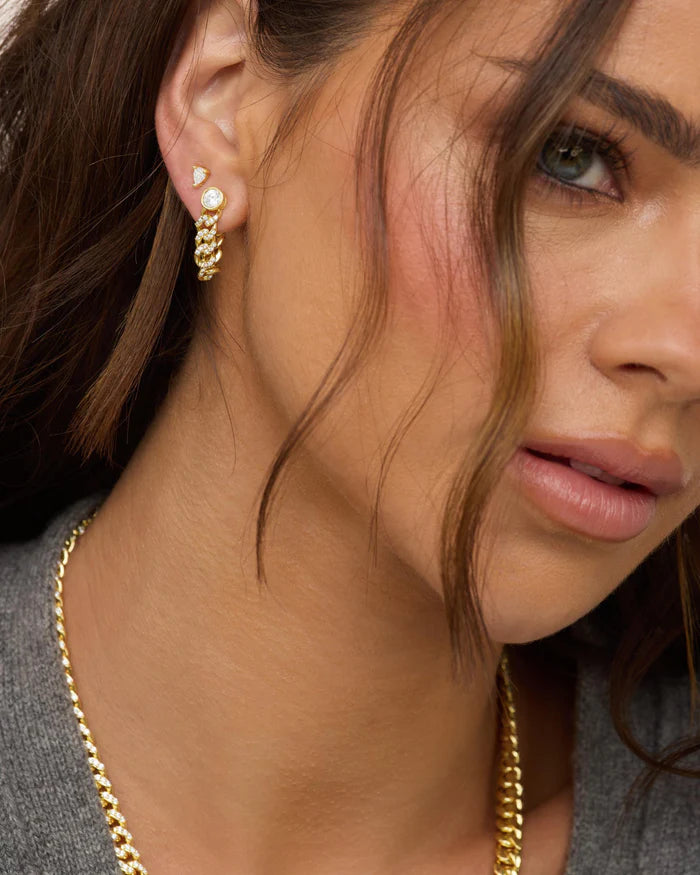 Pave Julian Soft Chain Hoops