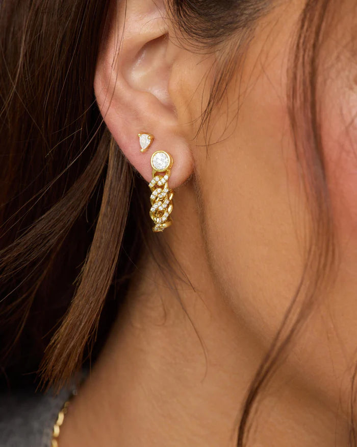 Pave Julian Soft Chain Hoops