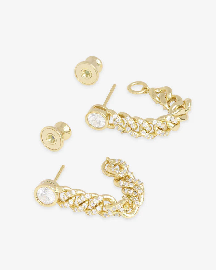 Pave Julian Soft Chain Hoops