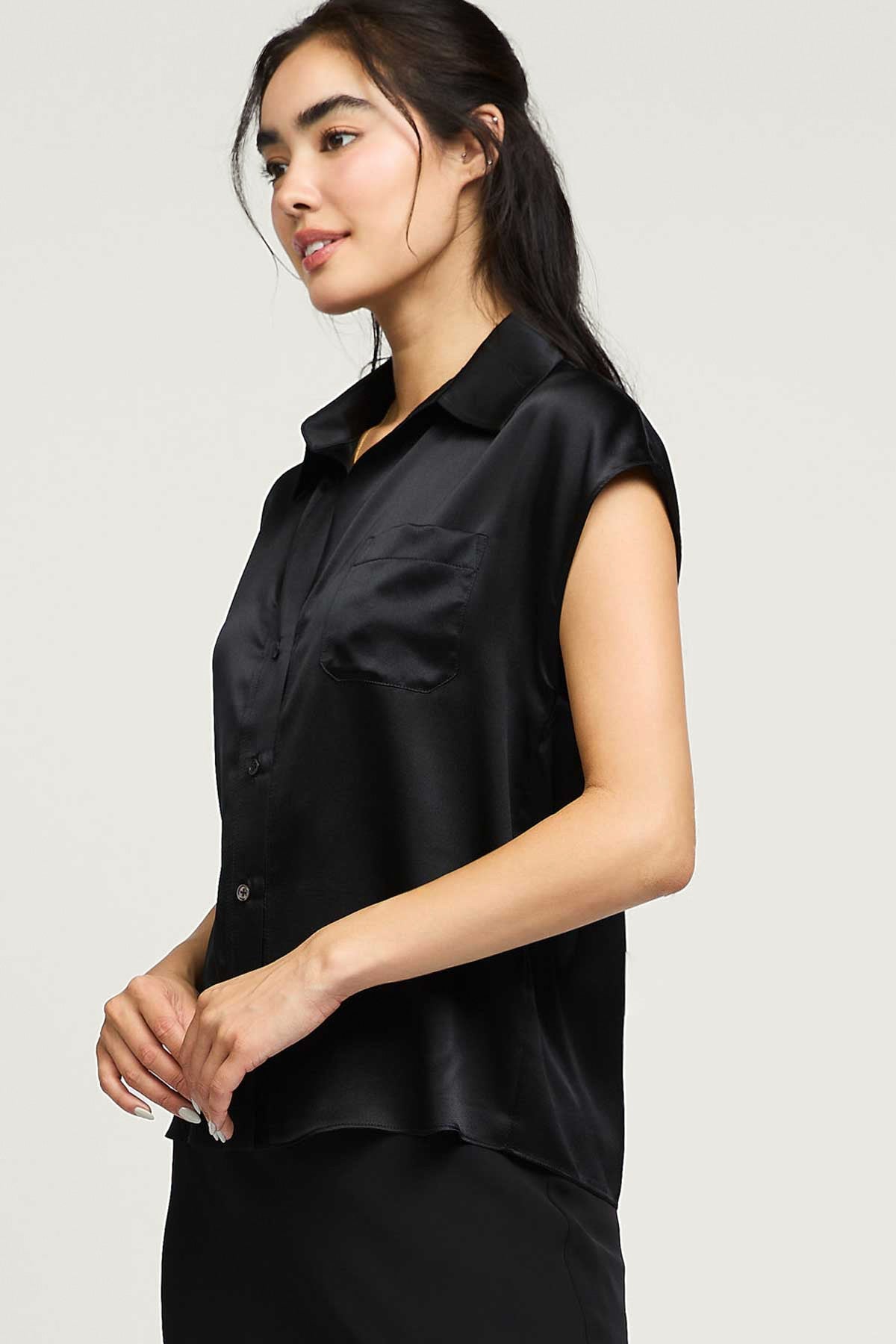 Sleeveless Silk Top