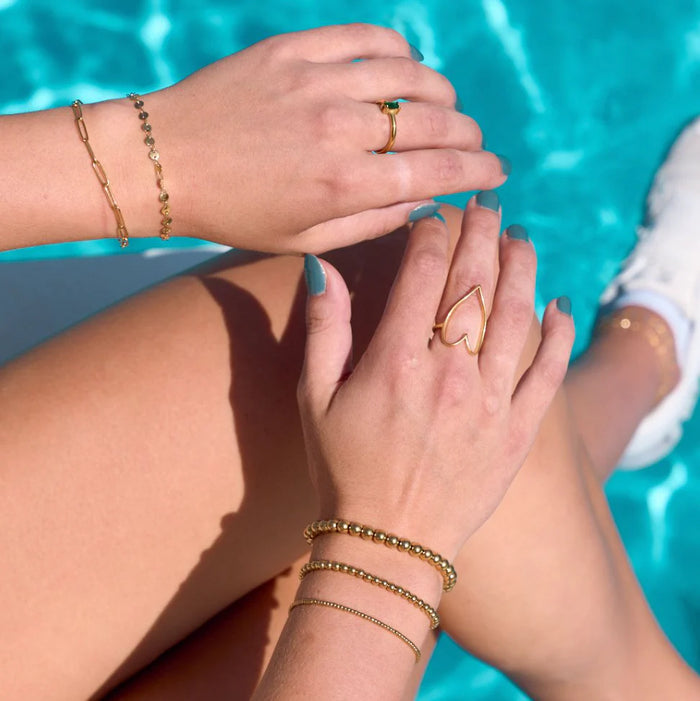 Waterproof Gold Ball Bracelet Medium