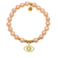 Champagne Agate Gold Bracelet