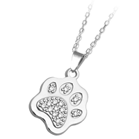 Paw Print Sterling Silver Necklace