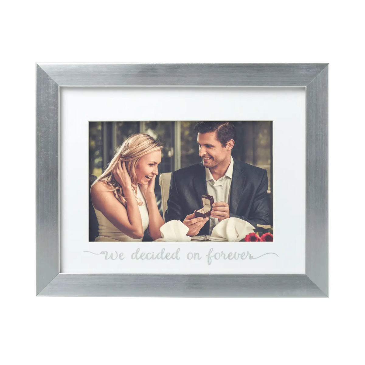 We Decided On Forever Wedding Keepsake Photo Frame, Silver