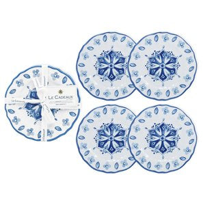 Moroccan Blue Set of 4 Appetizer Plates 6.5"