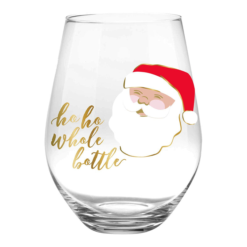 Santa Whole Bottle Wine Glass