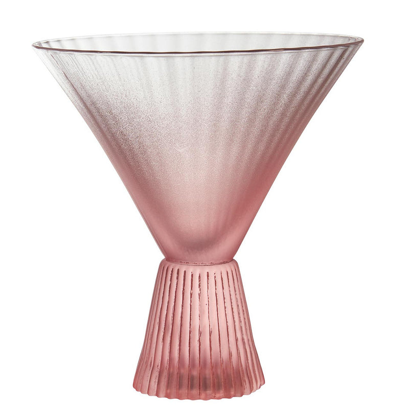 Pink Beveled Martini Glass