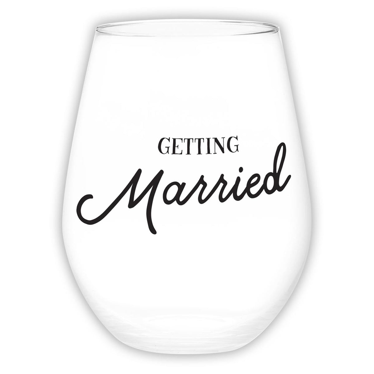 Getting Married Stemless Wedding Wine Glass