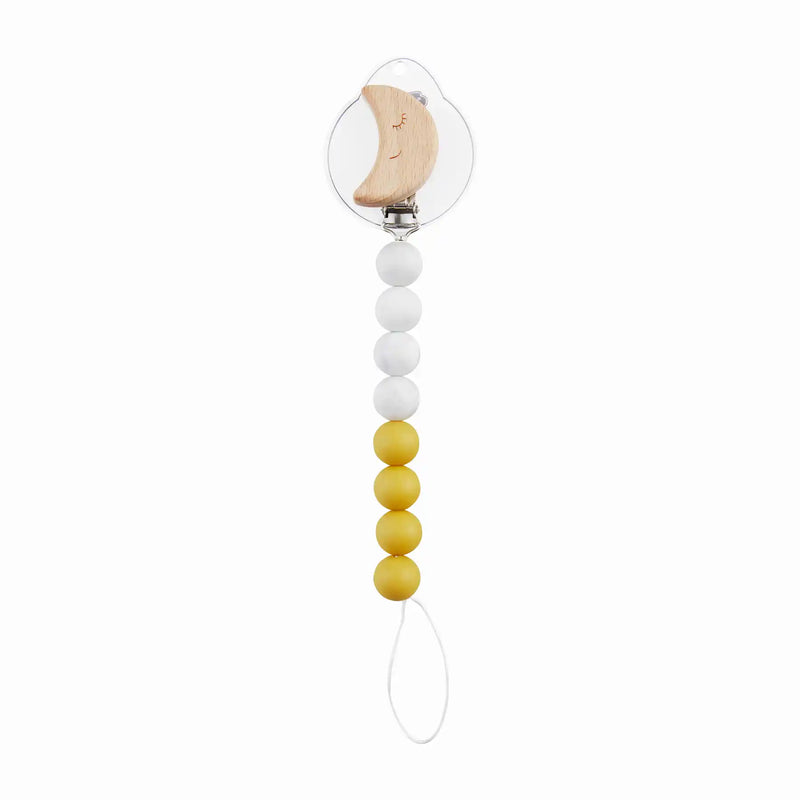 Yellow Moon Silicone baby Pacy clip
