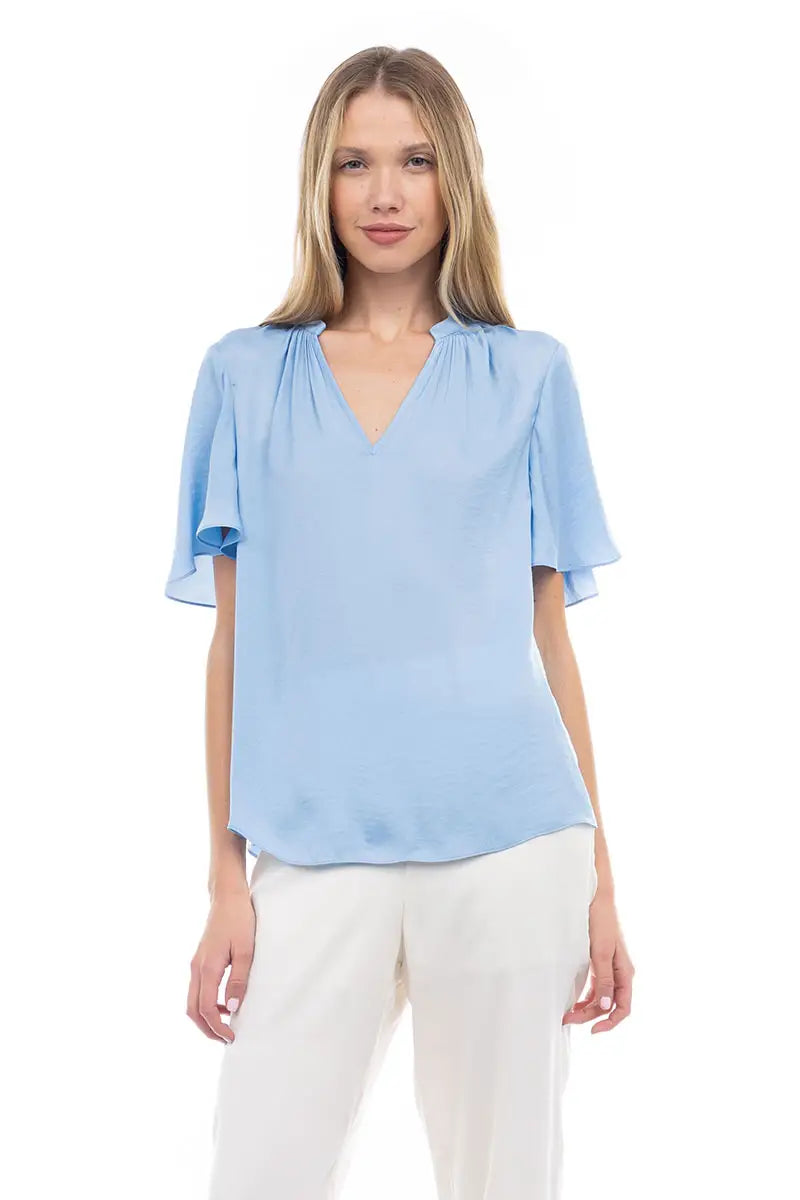 Flirty Satin Boxy Blouse