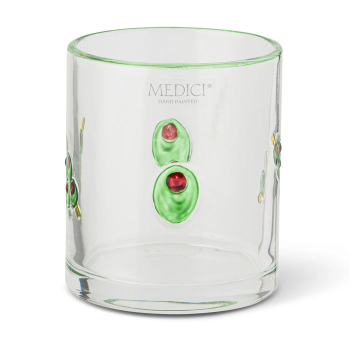 Olive Embossed Glass