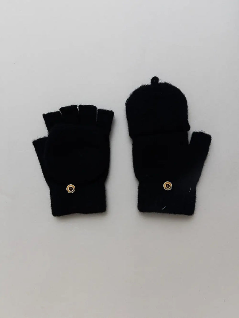 Winter Knit Convertible Fingerless Gloves