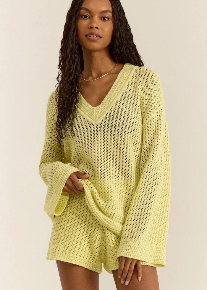 Kiami Crochet Sweater in Limeade
