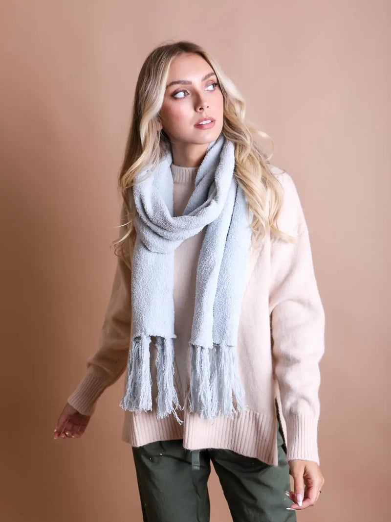 Ultra Soft Boucle Tassel Scarf