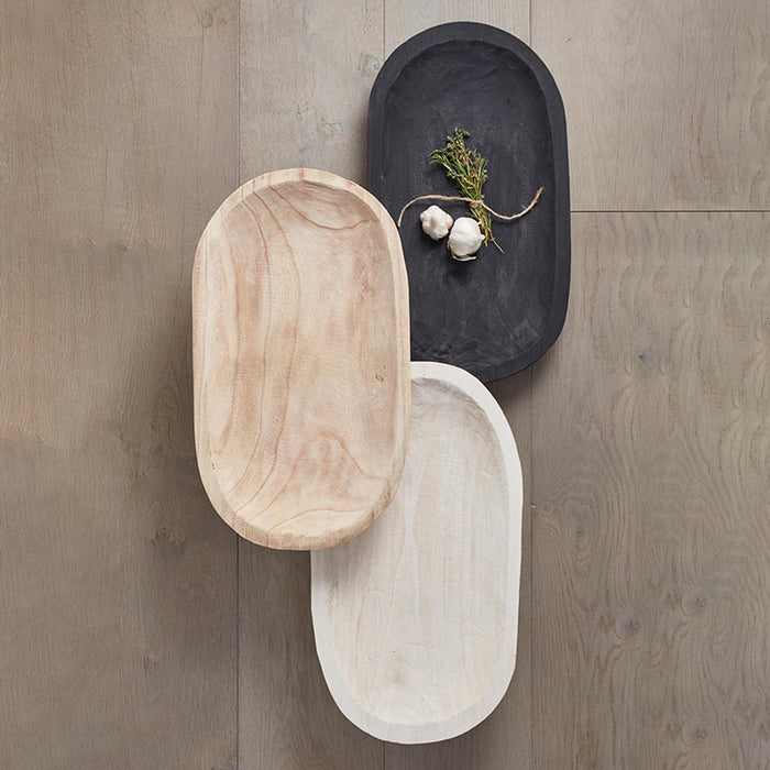 Paulownia Platter in White