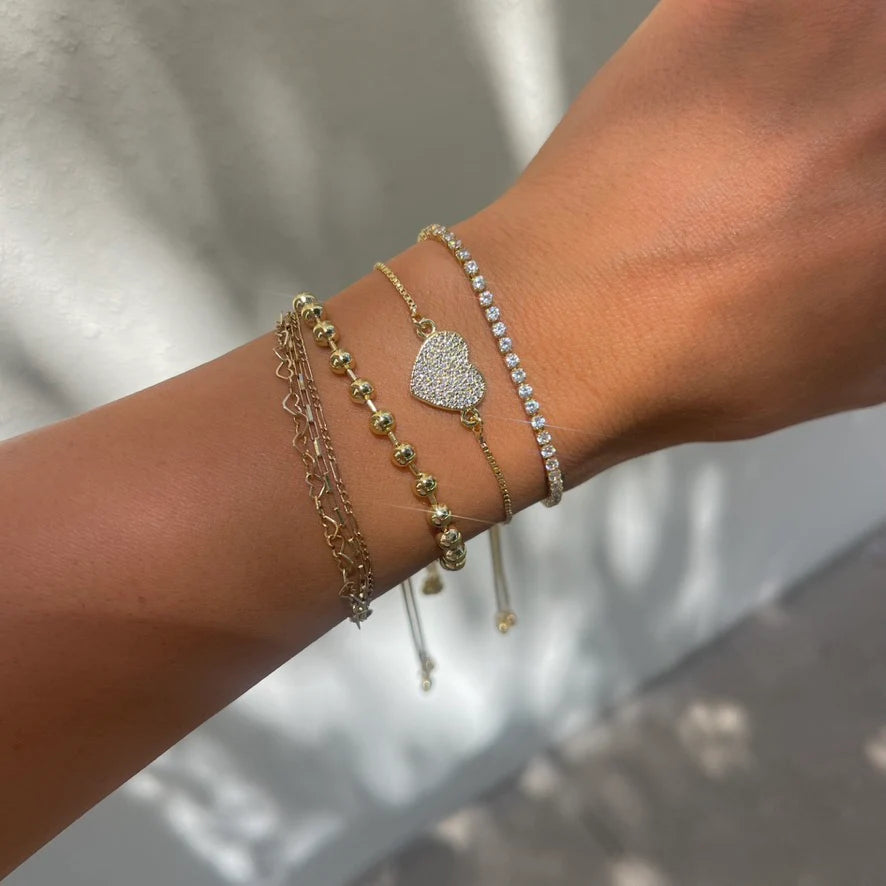 Gold Slider Bracelets Ball Chain