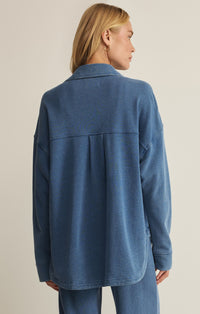 All Day Knit Denim Jacket Calypso Blue Indigo