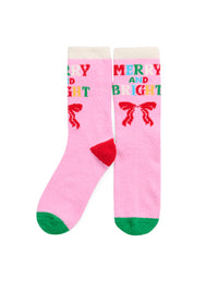 Merry and Bright Socks Pink