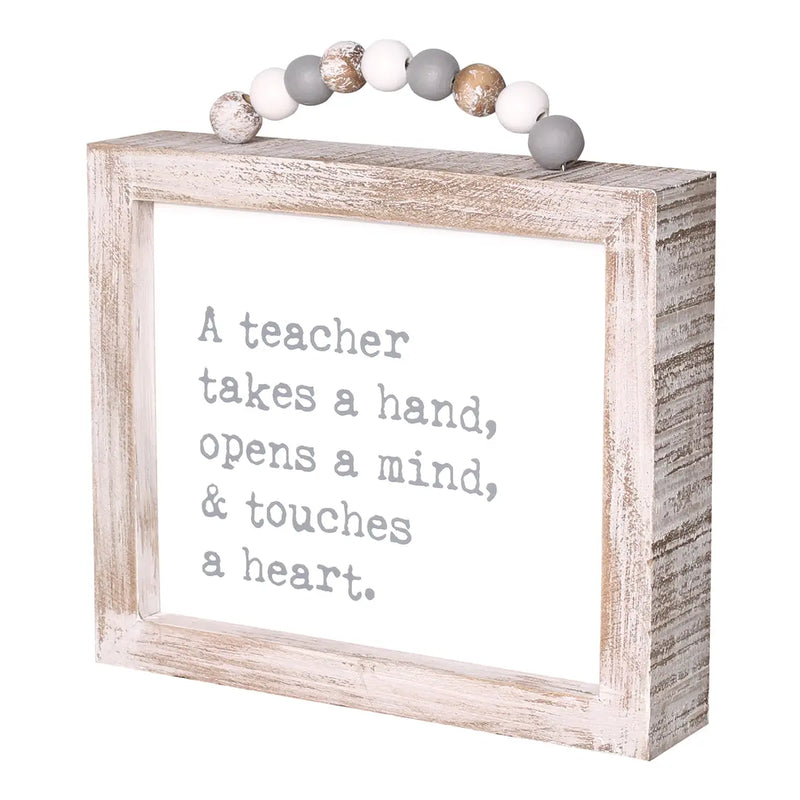 Teacher Framed Sign w/ Beads