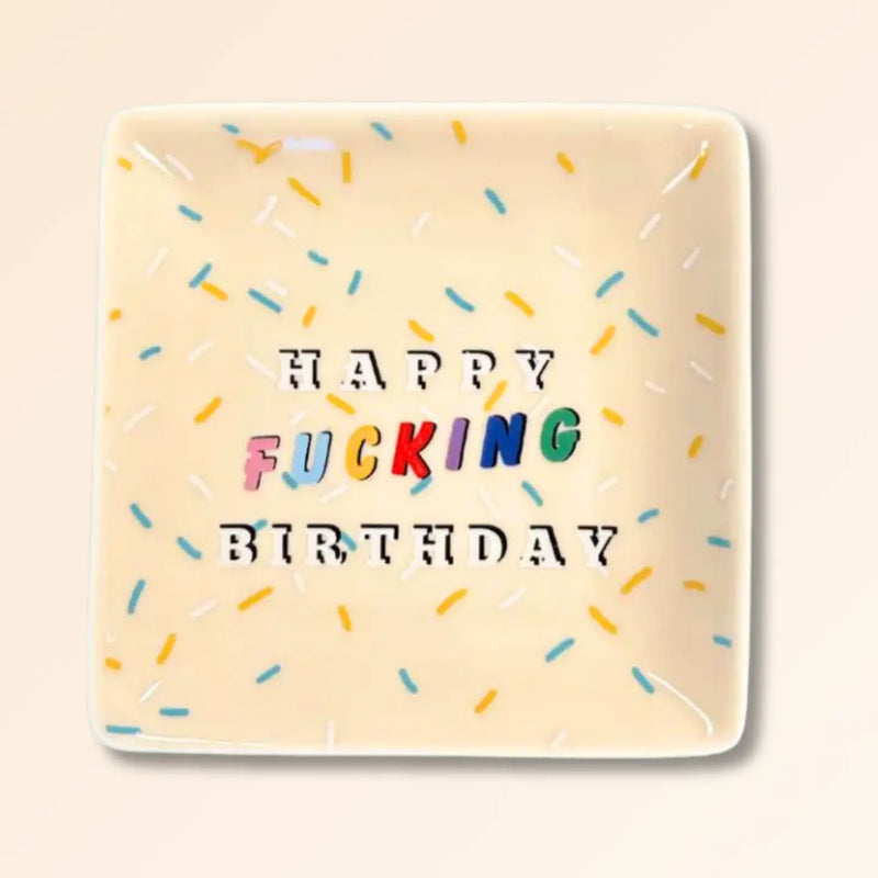 Happy Fucking Birthday - Square Trinket Tray