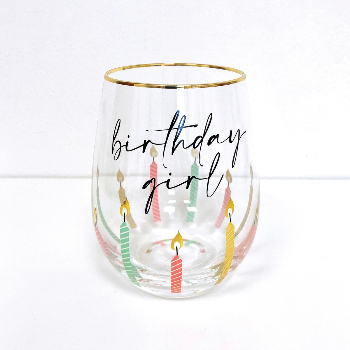 Stemless Birthday Girl Wine Glass