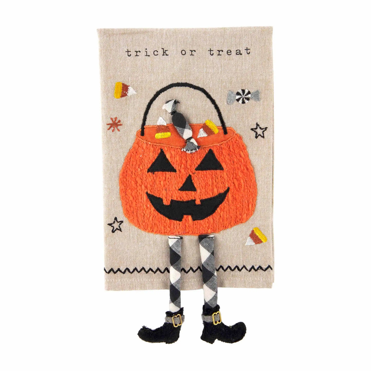 Pumpkin Trick or Treat Halloween Tea Towel