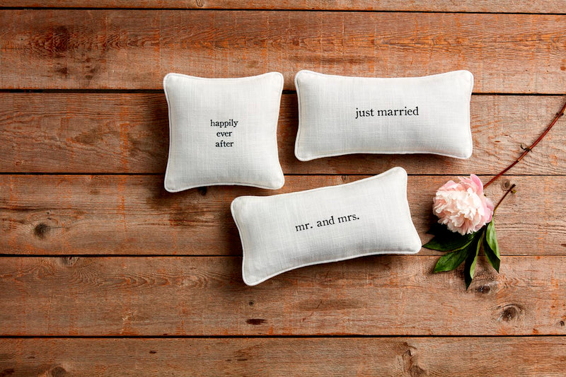 Just Married Mini Wedding Pillow