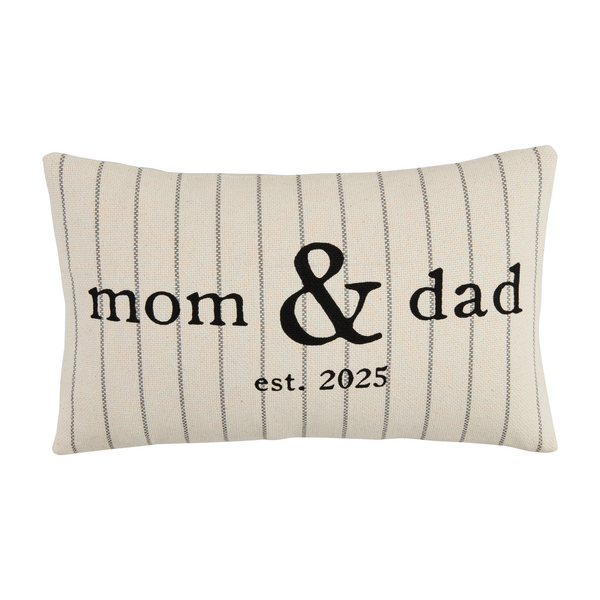 Mom and Dad Est. 2025 Pillow