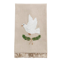 White Christmas Embroidered Towel