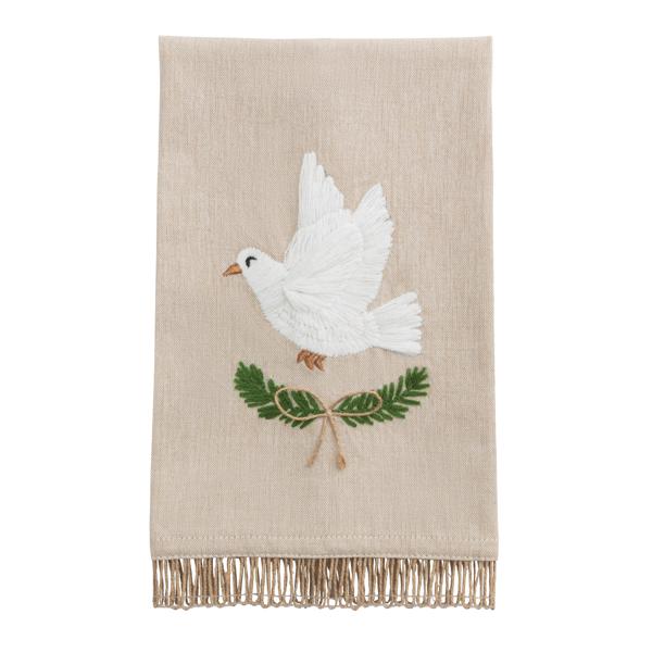 White Christmas Embroidered Towel