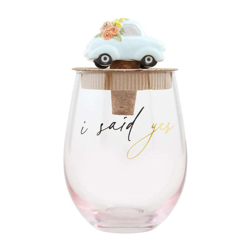 Said Yes Engaged Wine Glass