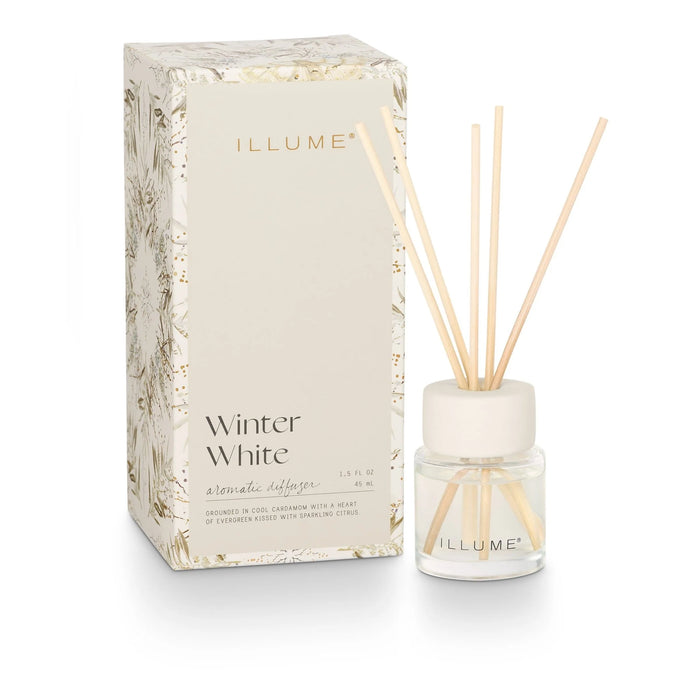 Winter White Small Radiant Glass Candle