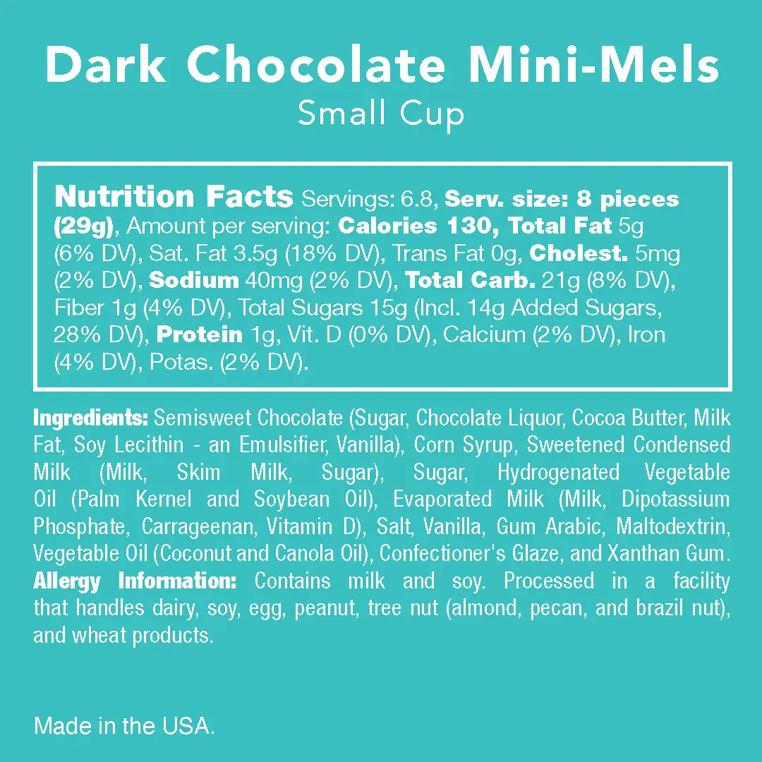 Dark Chocolate Mini Melt Candy