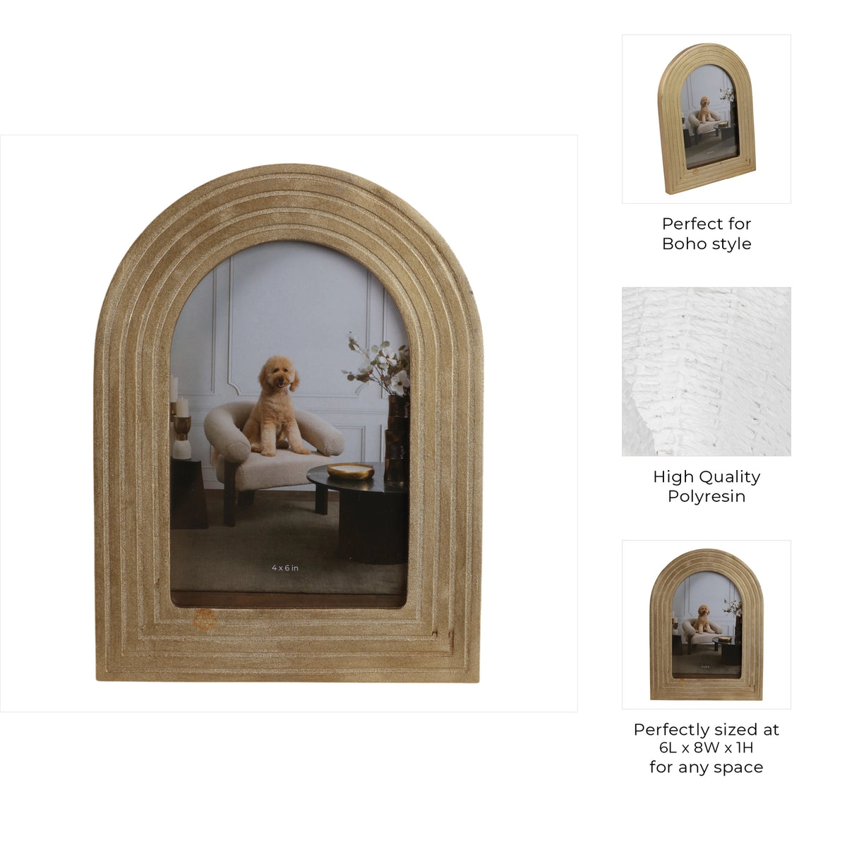 Gold Polyresin Timeless Arches Frame
