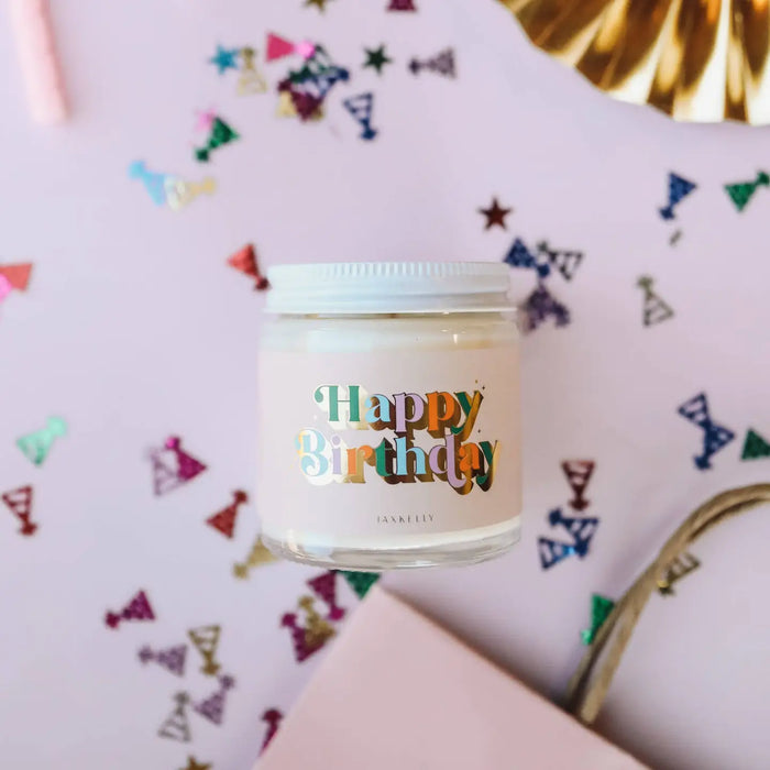 Rainbow Happy Birthday Candle