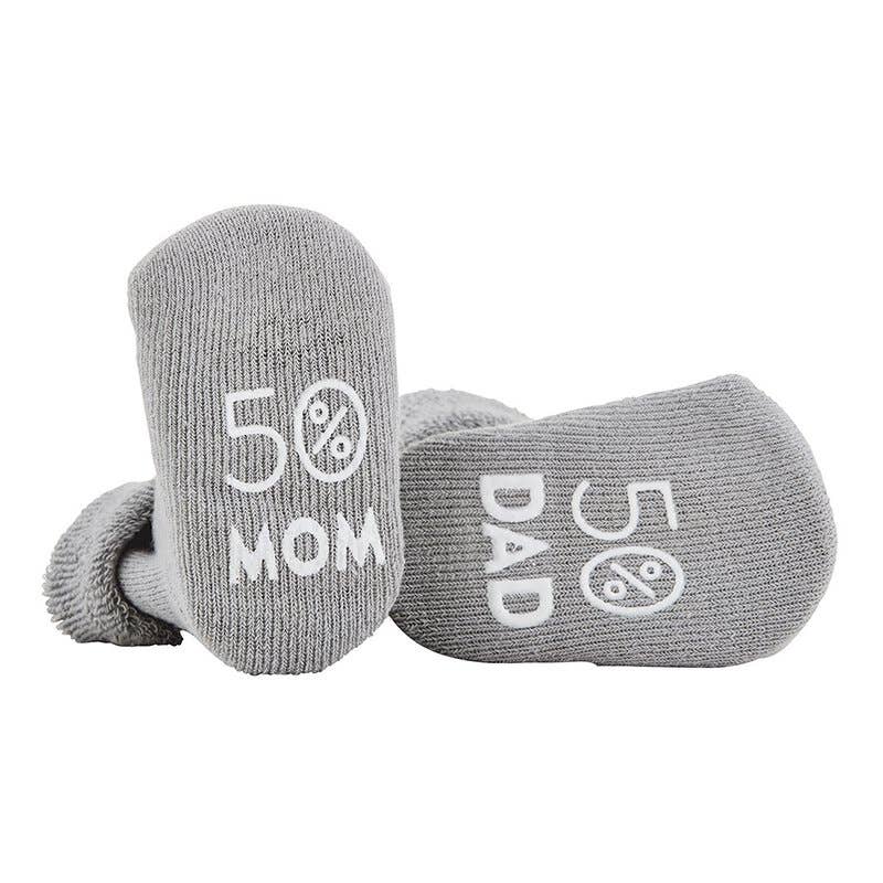 50% Mom and 50% Dad Socks