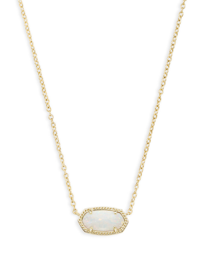 Elisa Pendant Necklace in White Opal