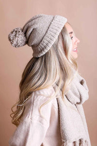 Cozy Boucle Pom Beanie