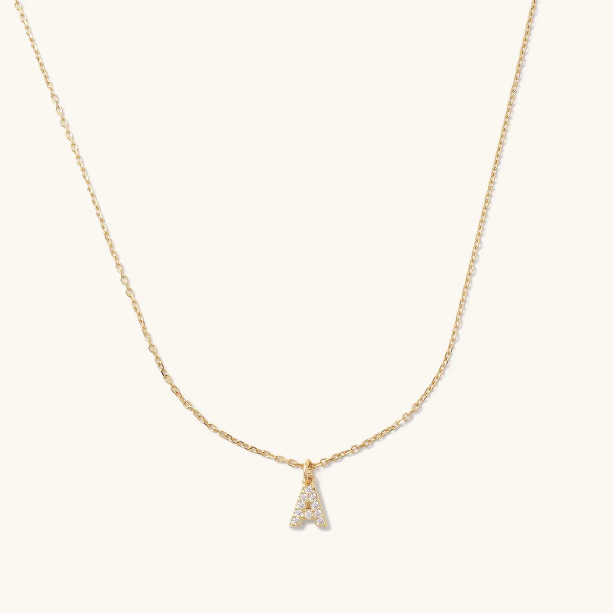 Mini Crystal Initial Charm Necklace
