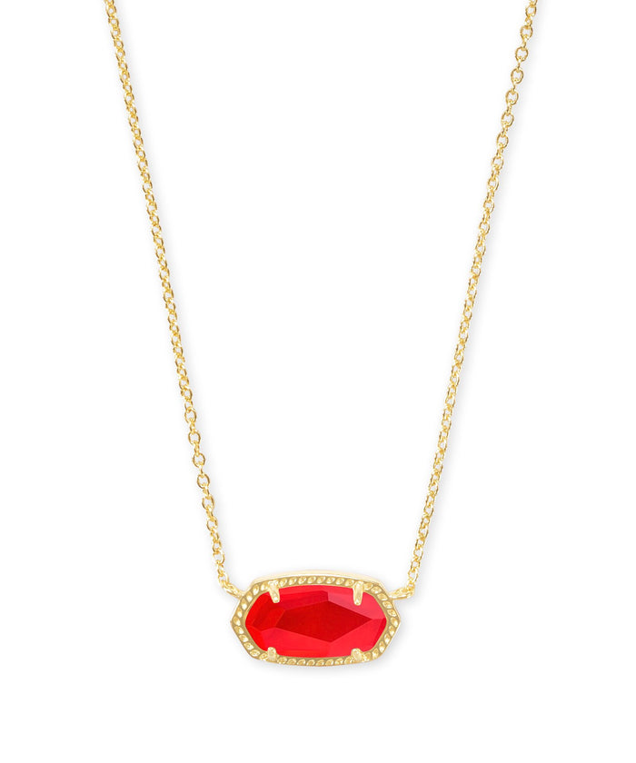 Elisa Pendant Necklace in Gold Red