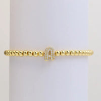 Pave Stretch Initial Bracelet